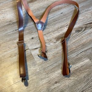 Men’s Brown Leather Suspenders